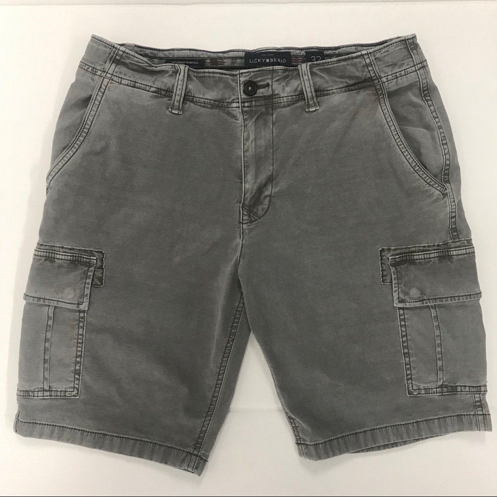 Luck Brand Saturday Stretch Grey Cargo Pants